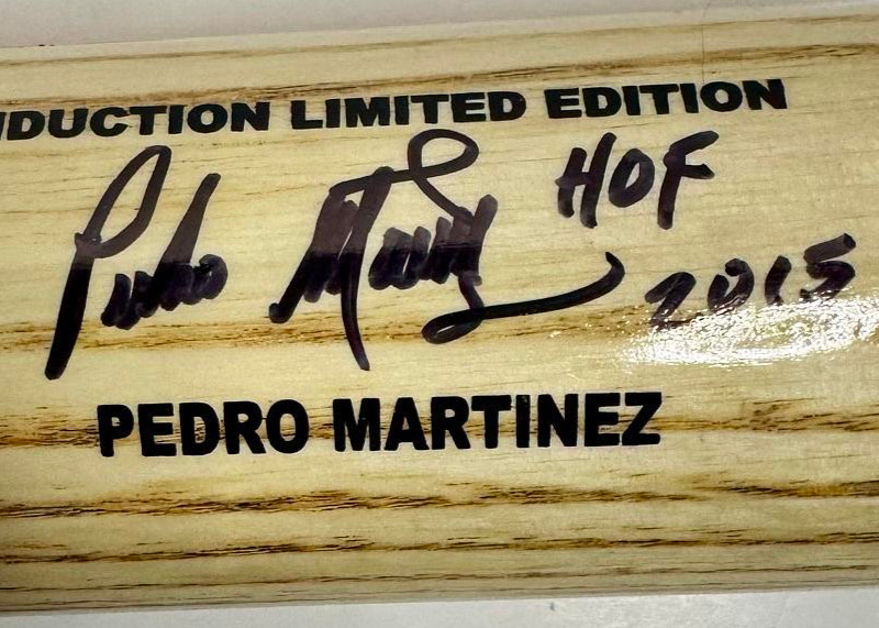 Pedro Martinez Autographed Limited Edition Blonde Canadian Baseball HOF Bat w/Inscription #5/100